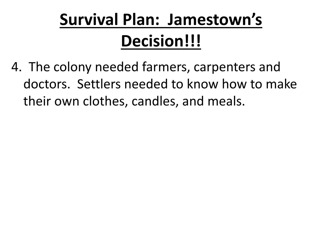 survival plan jamestown s decision 3