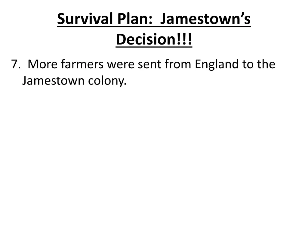 survival plan jamestown s decision 6