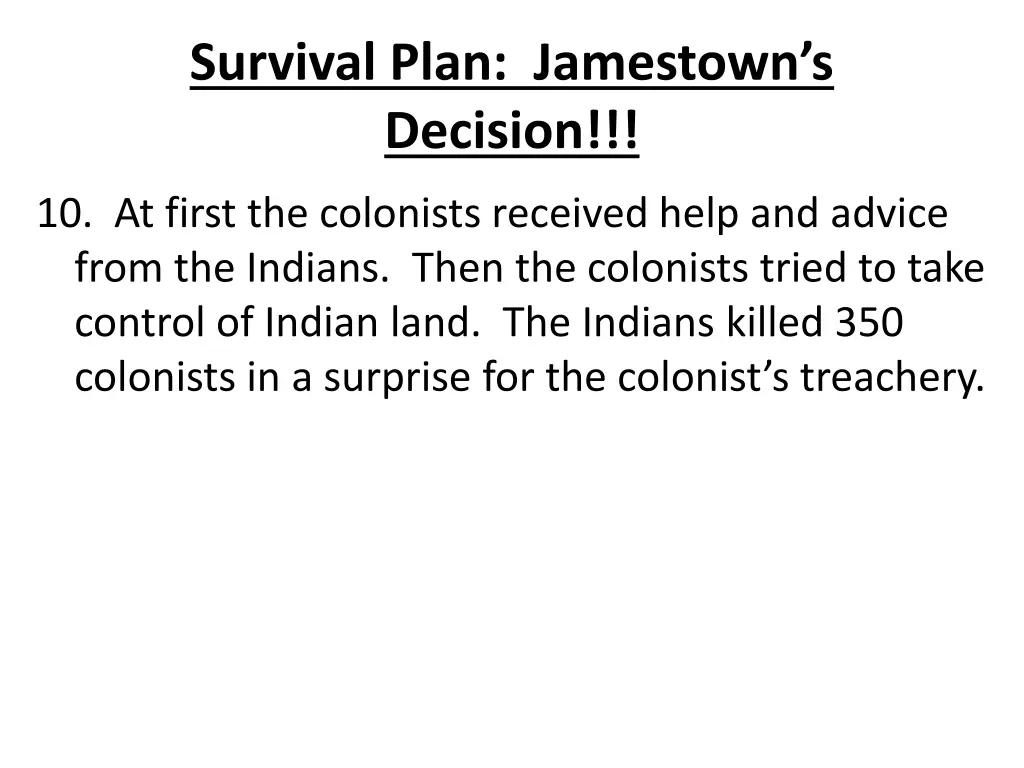 survival plan jamestown s decision 8