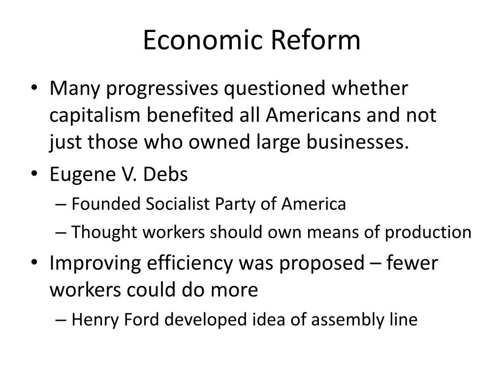 economic reform