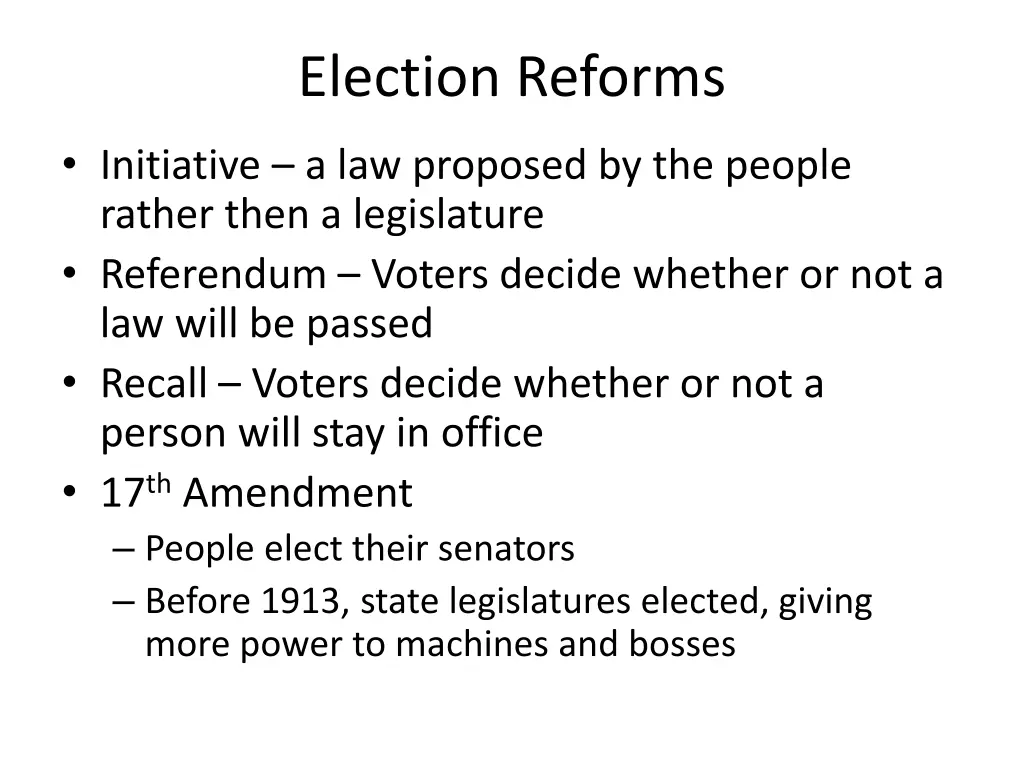 election reforms