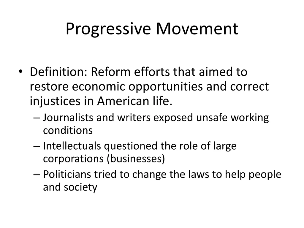 progressive movement