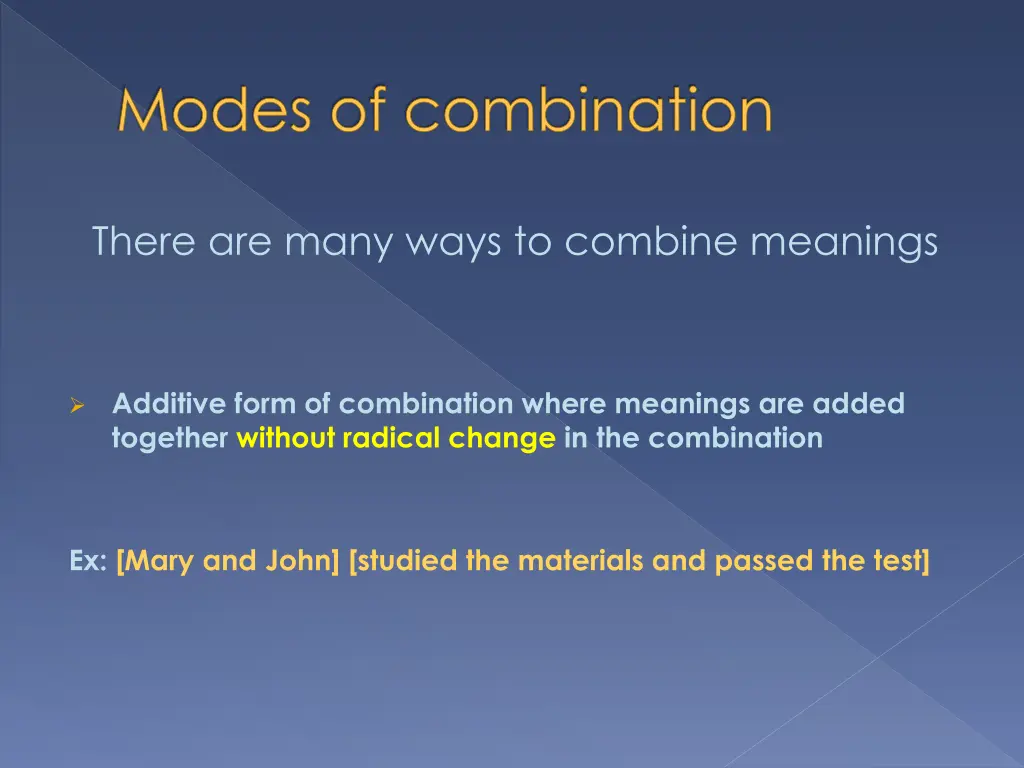 modes of combination