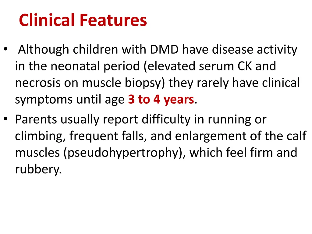 clinical features