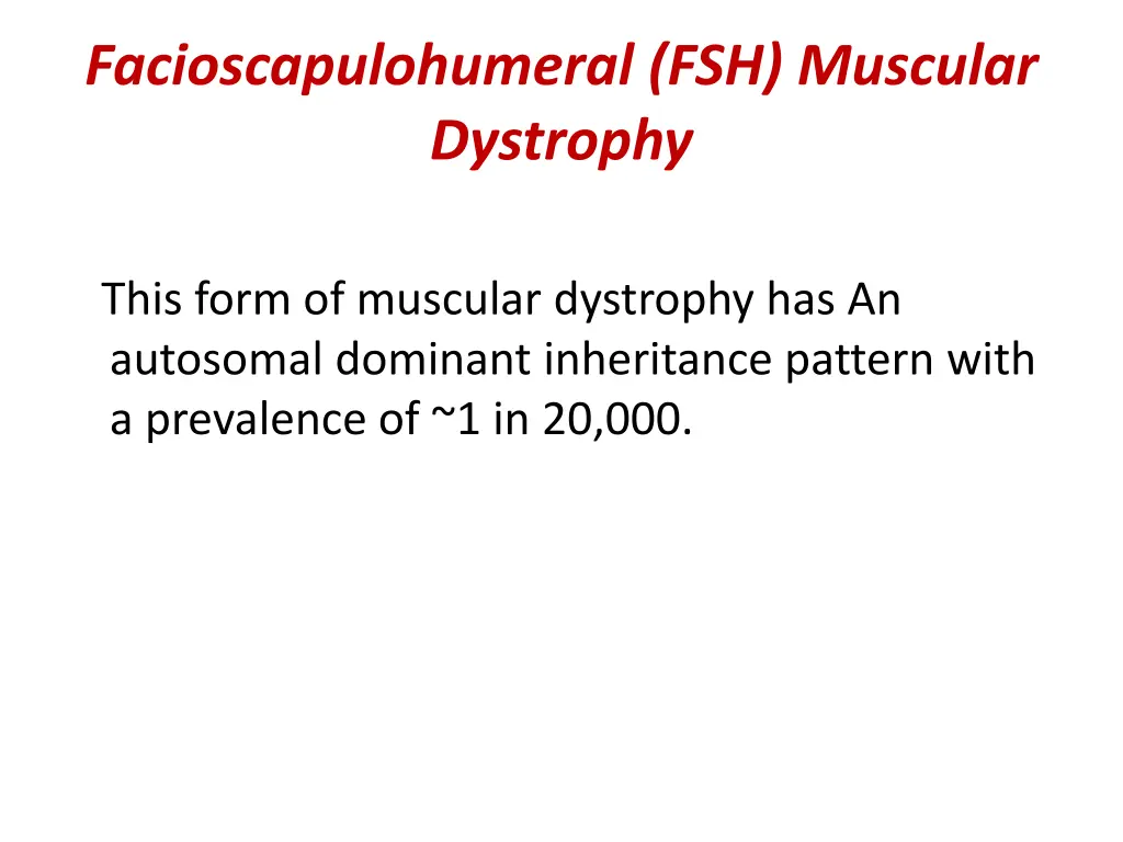 facioscapulohumeral fsh muscular dystrophy