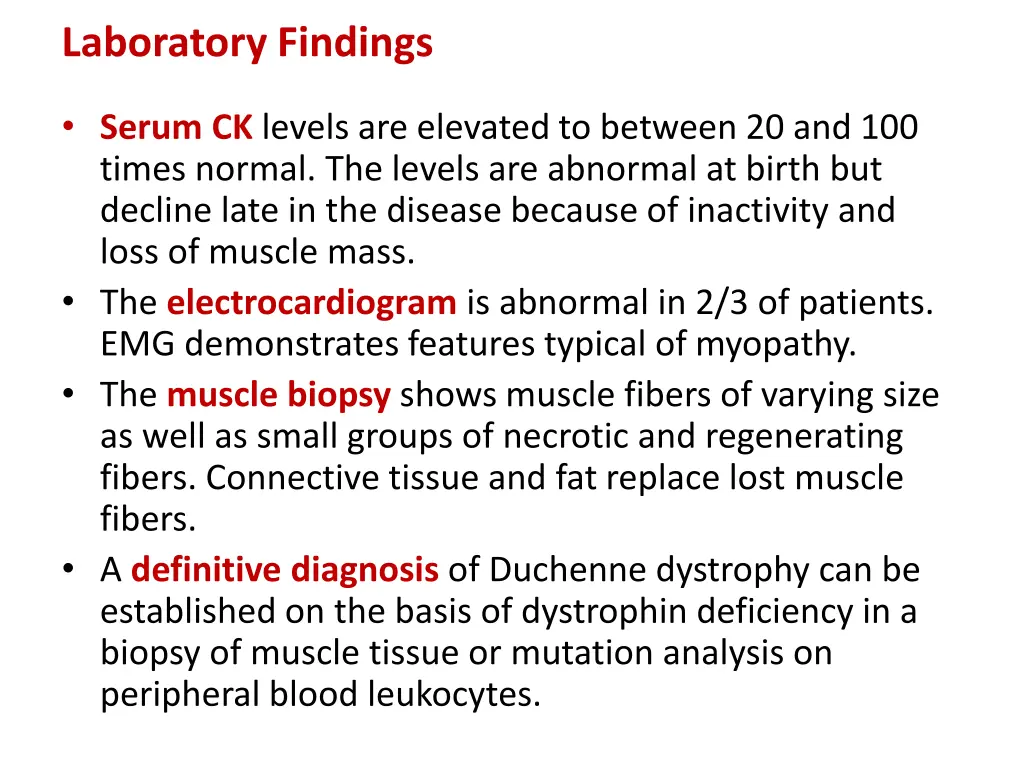 laboratory findings