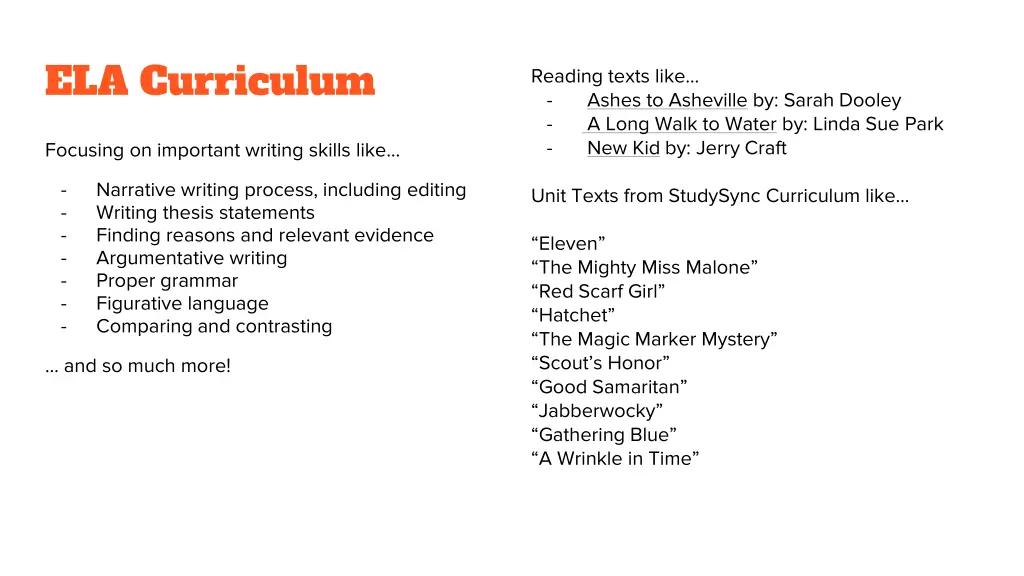 ela curriculum