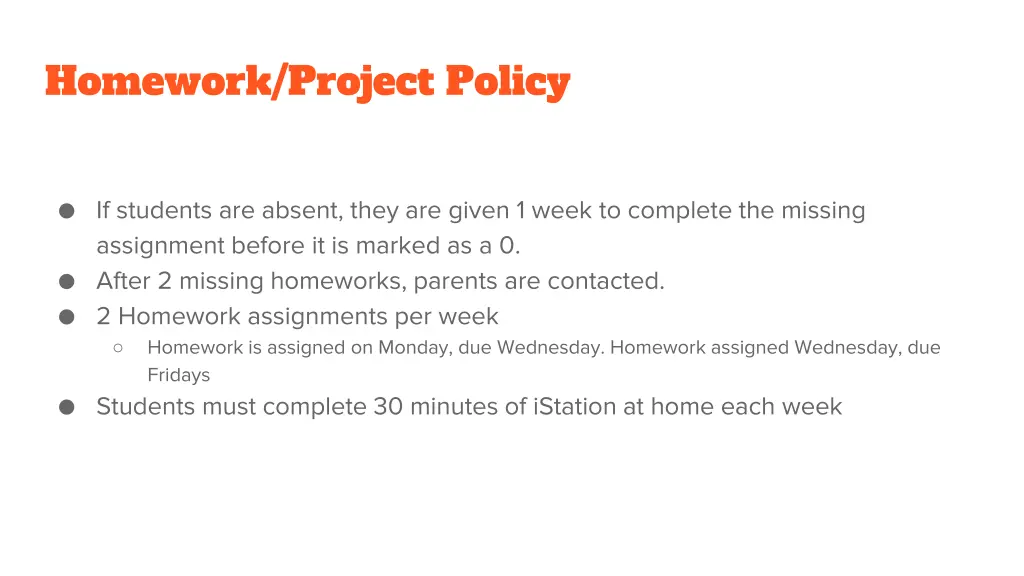 homework project policy