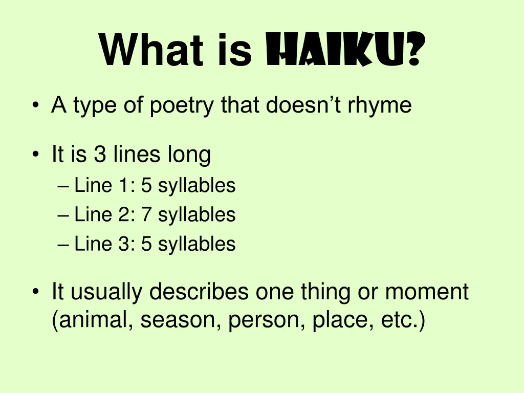 what is haiku