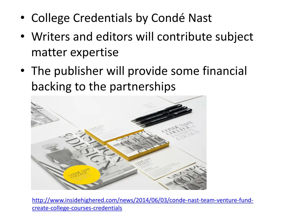 college credentials by cond nast writers