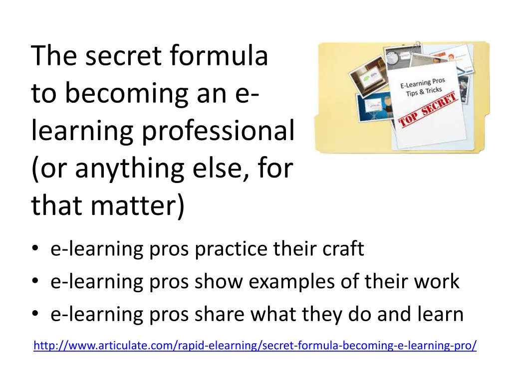 the secret formula to becoming an e learning