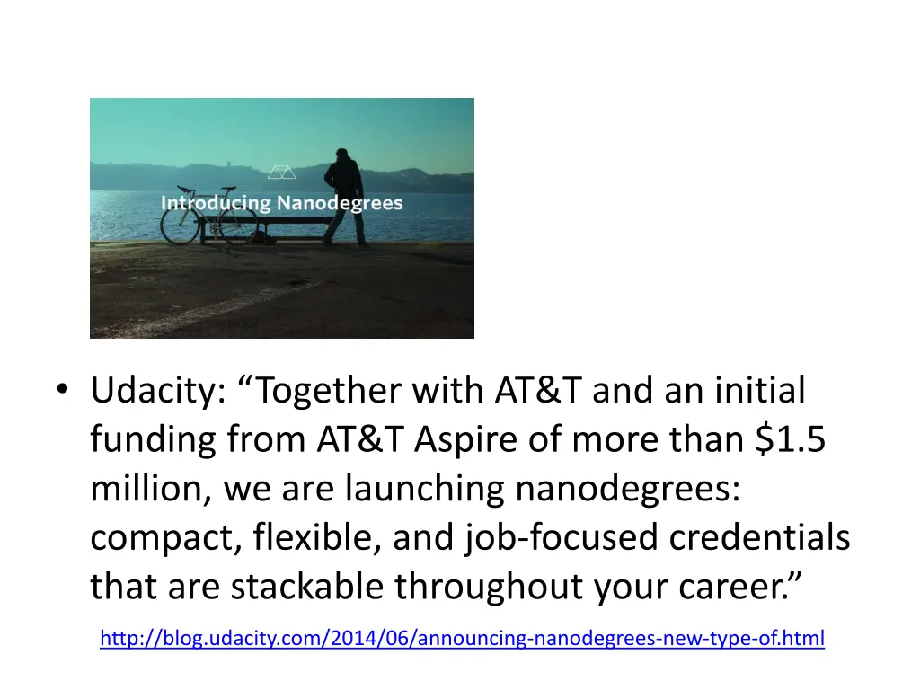 udacity together with at t and an initial funding