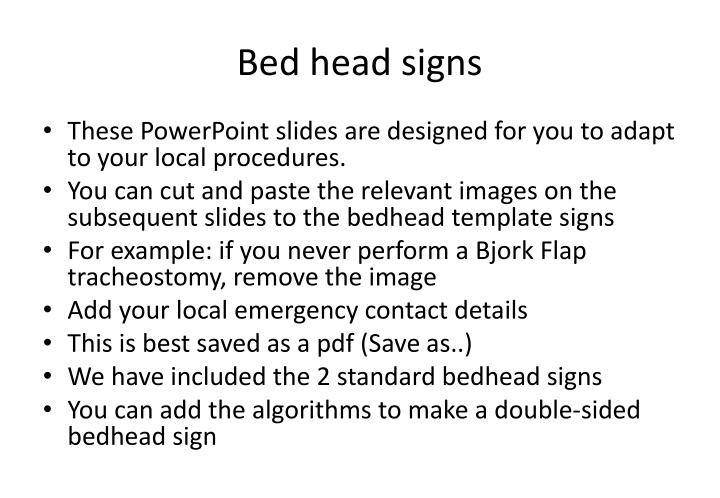 bed head signs