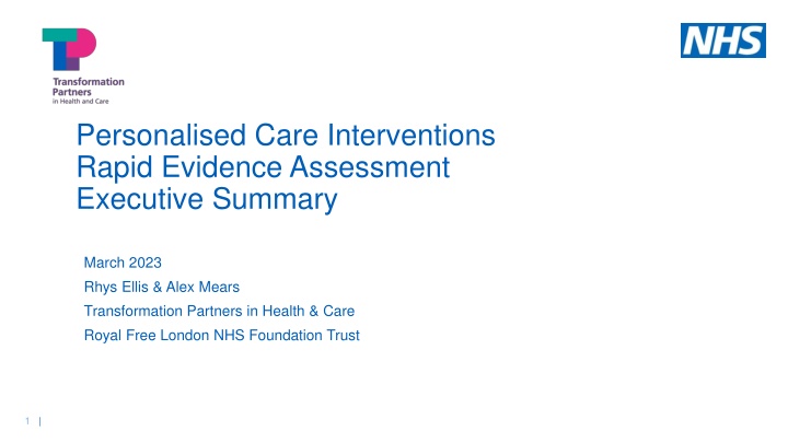 personalised care interventions rapid evidence