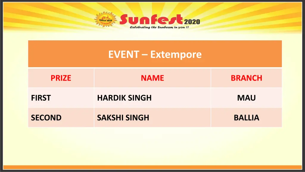 event extempore 1