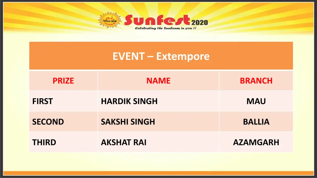 event extempore 2