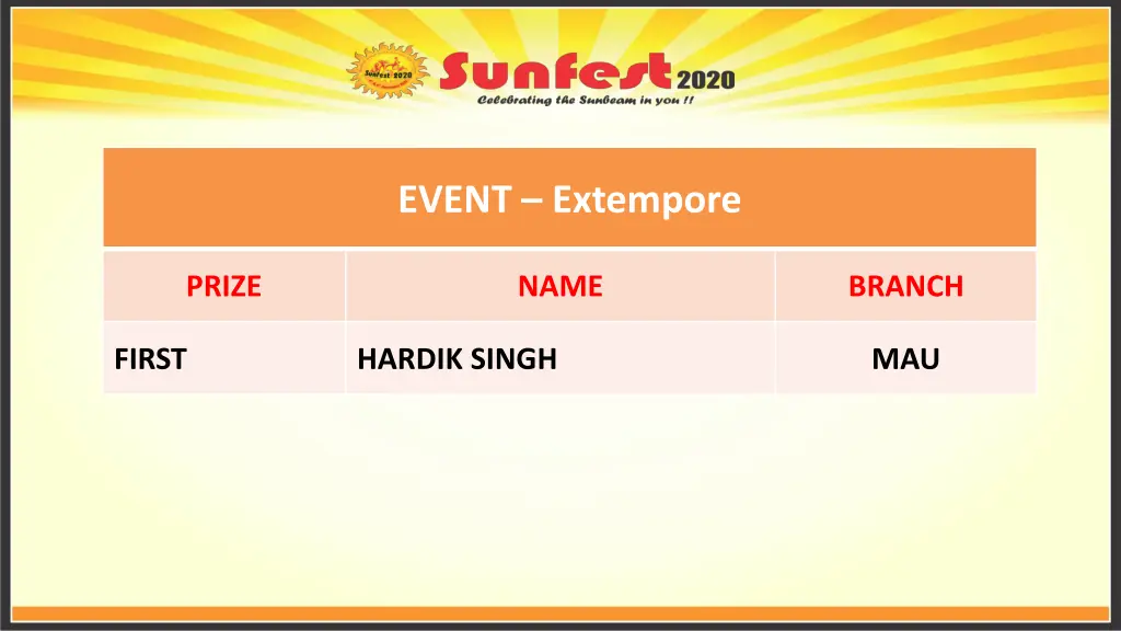 event extempore