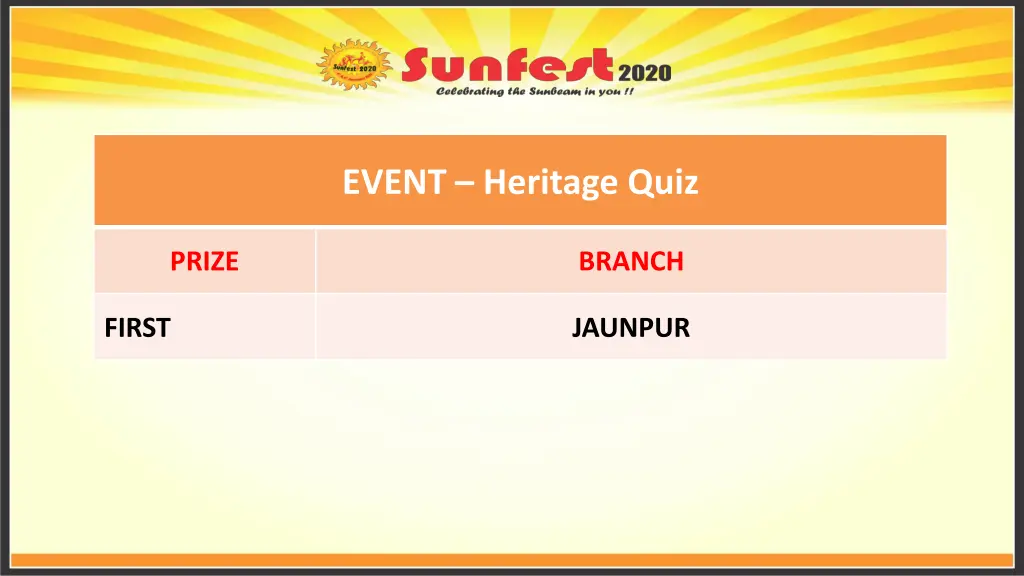 event heritage quiz