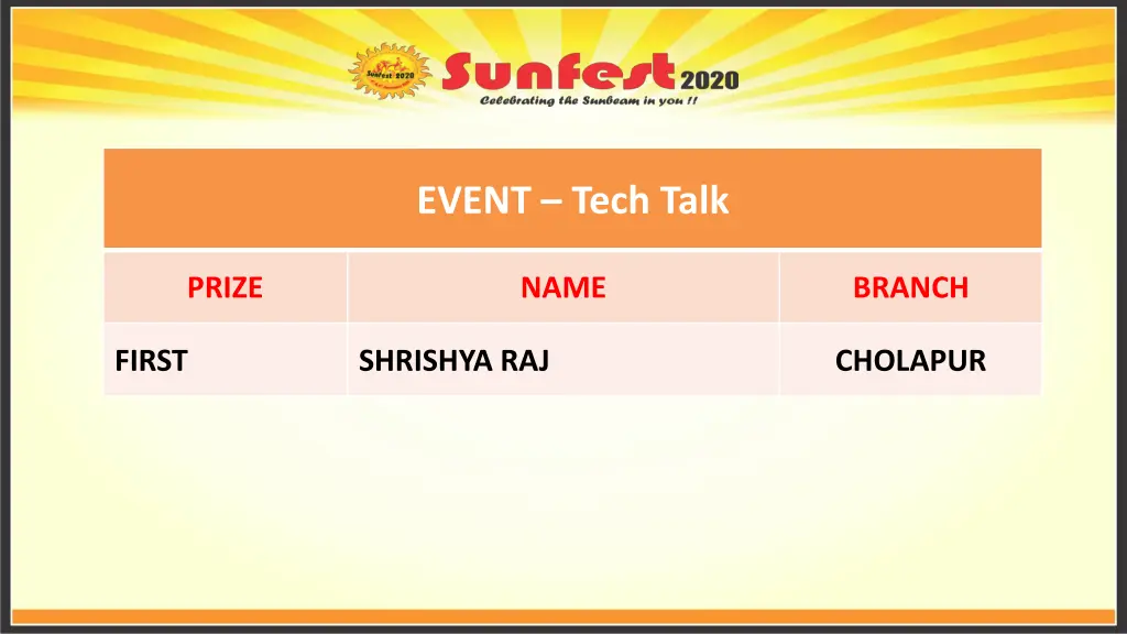 event tech talk