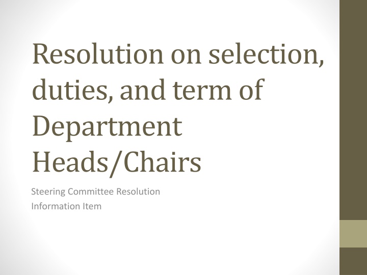 resolution on selection duties and term