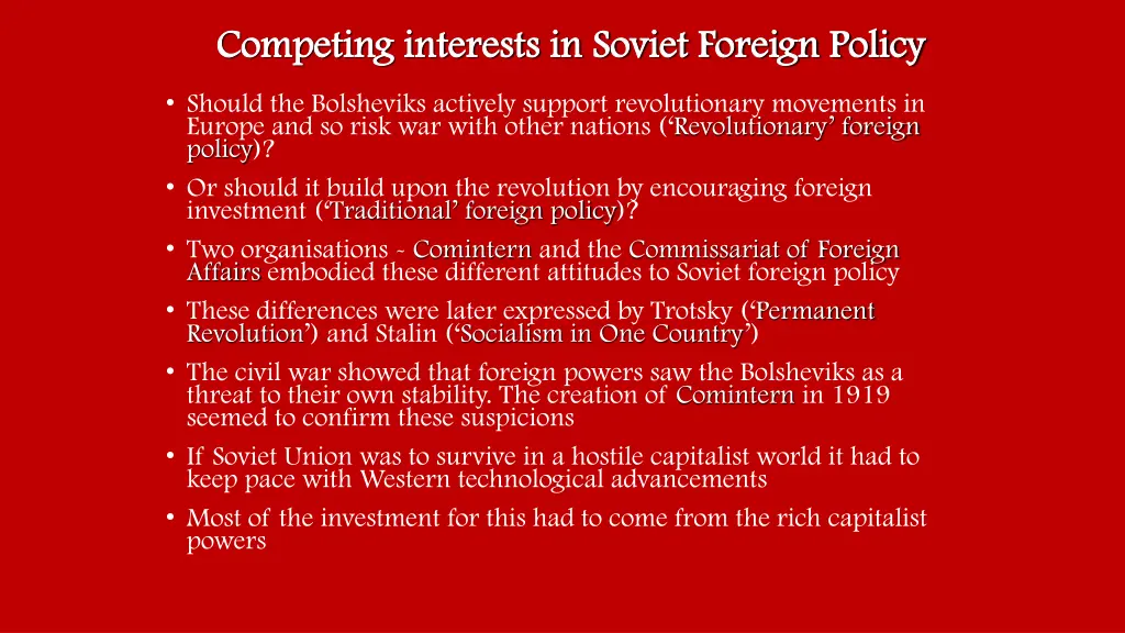 competing interests in soviet foreign policy