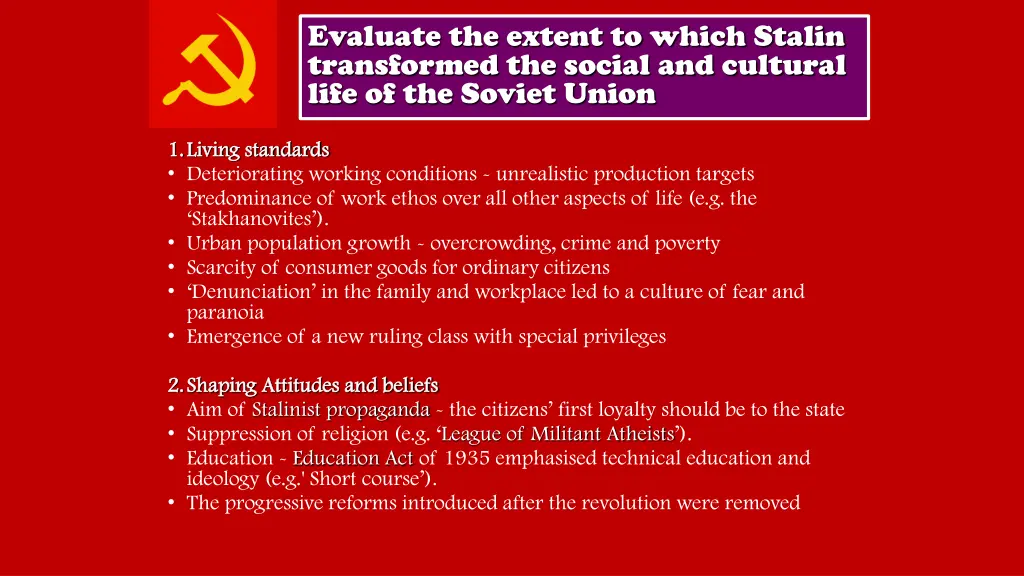 evaluate the extent to which stalin transformed 3