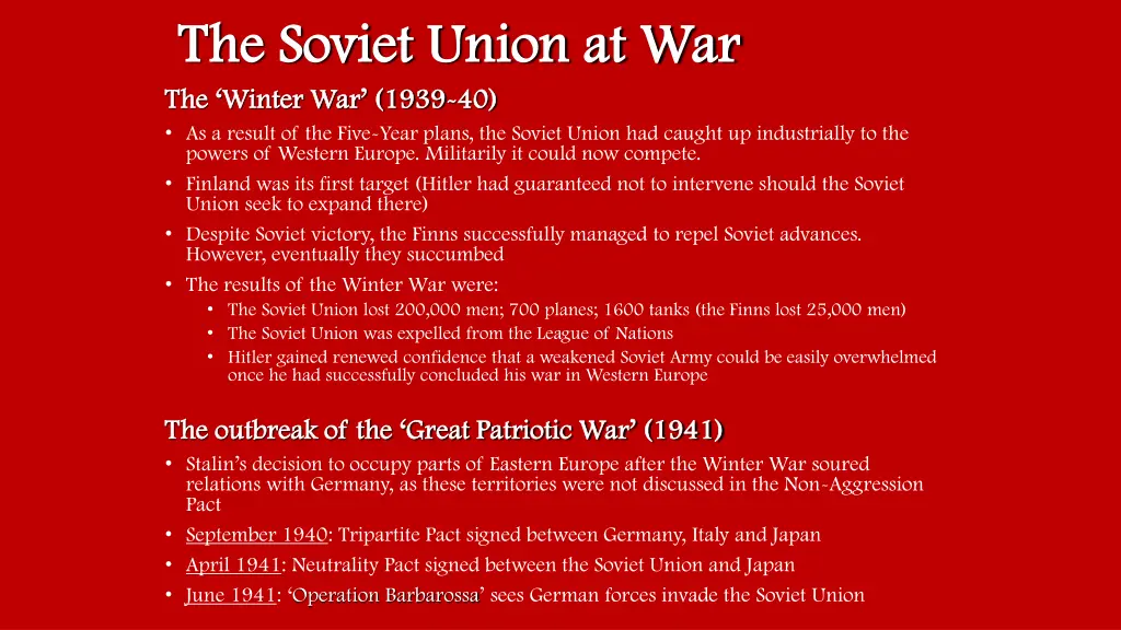 the soviet union at war the soviet union at war