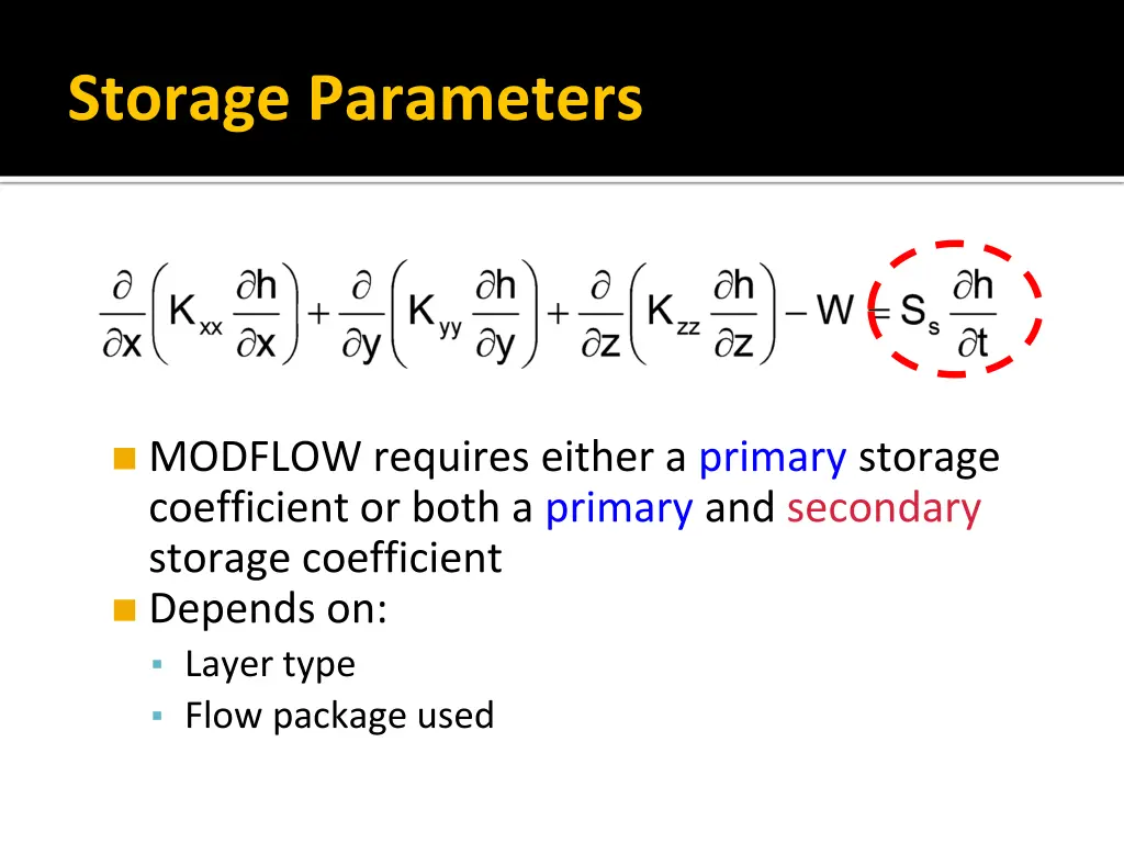 storage parameters