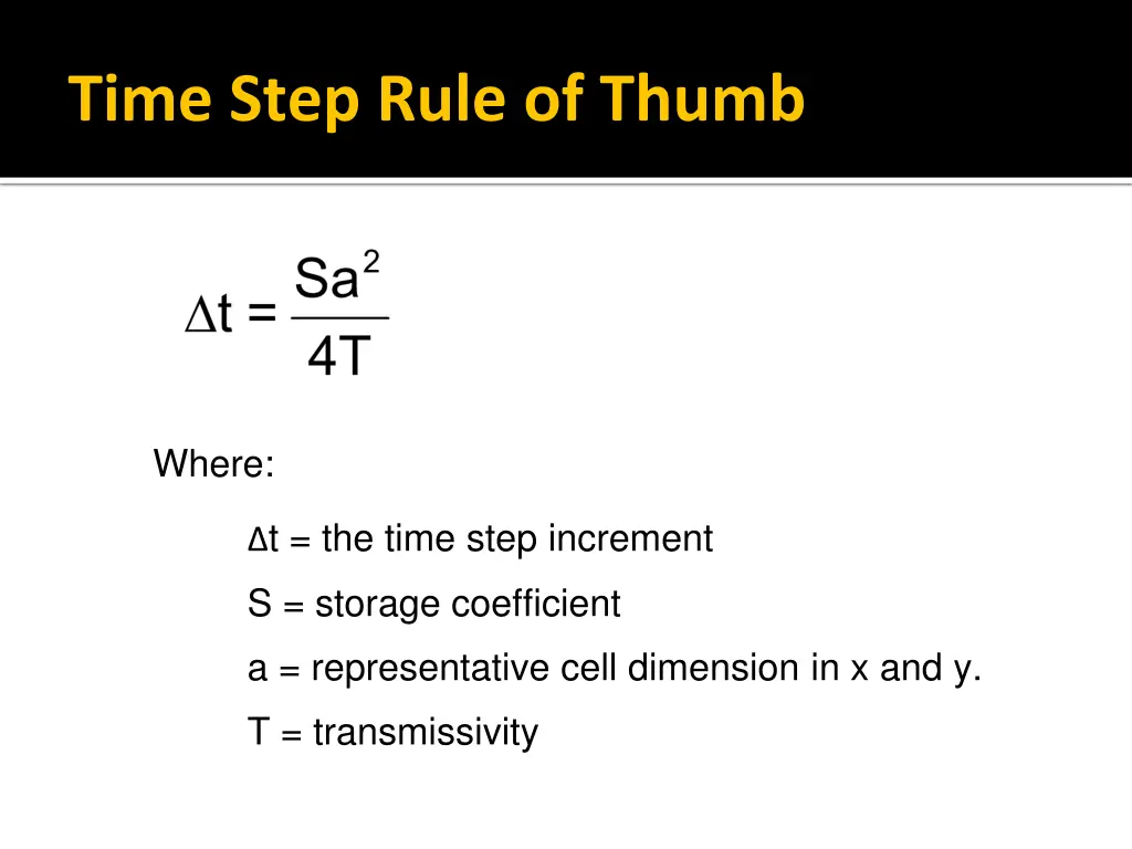 time step rule of thumb