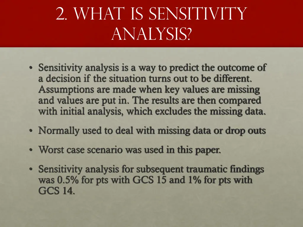 2 what is sensitivity analysis