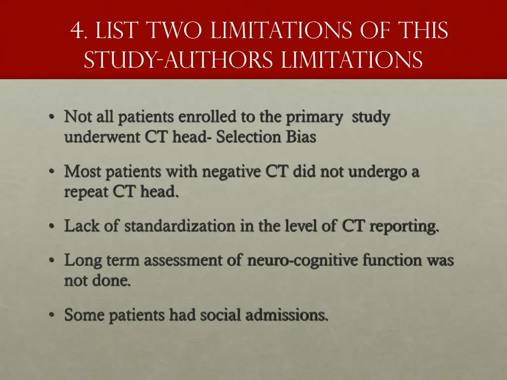 4 list two limitations of this study authors