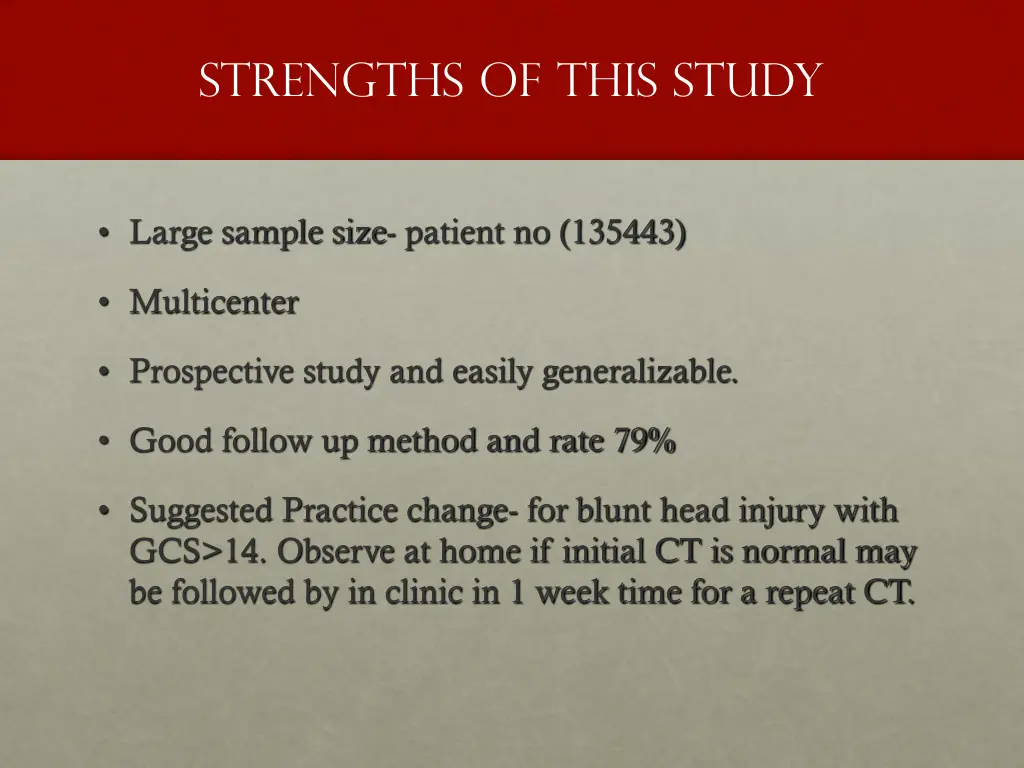 strengths of this study