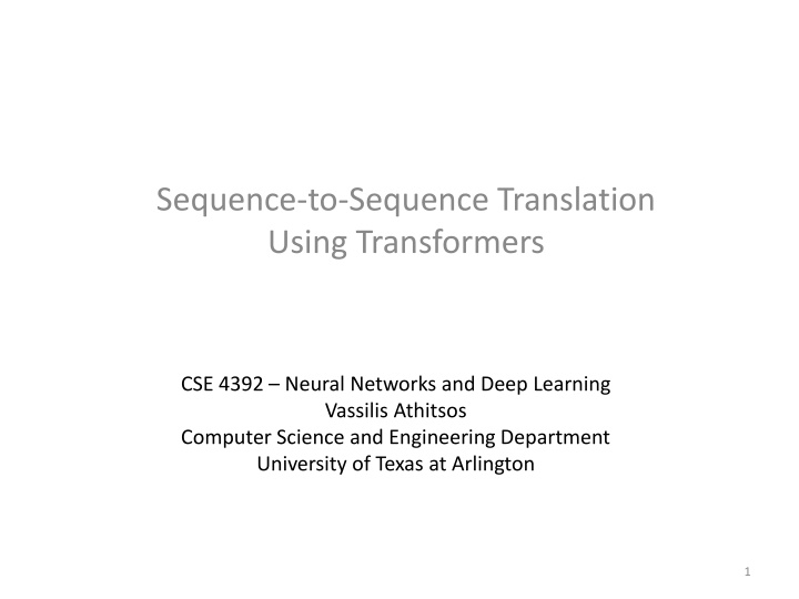 sequence to sequence translation using