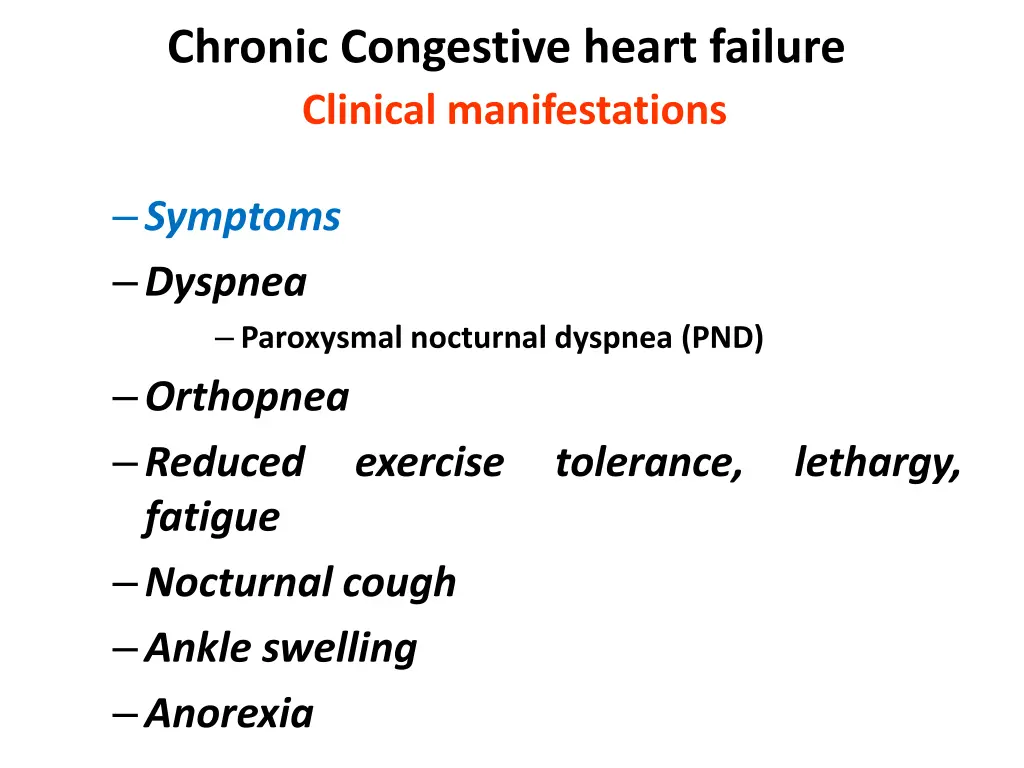 chronic congestive heart failure clinical