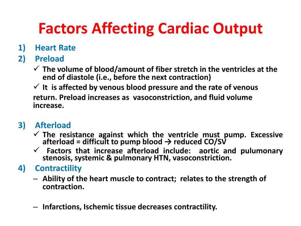 factors affecting cardiac output 1