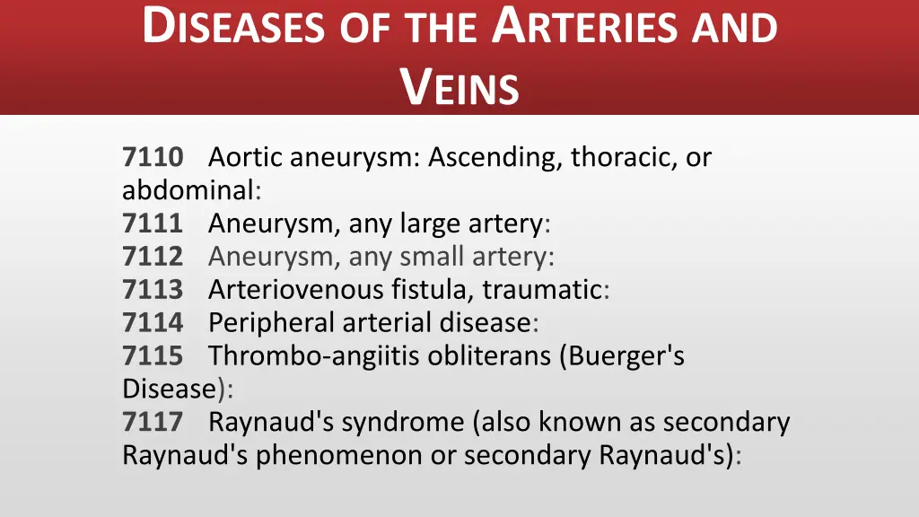 d iseases of the a rteries and v eins 1