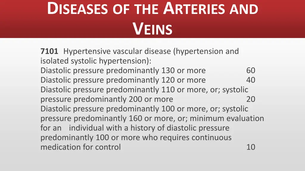 d iseases of the a rteries and v eins