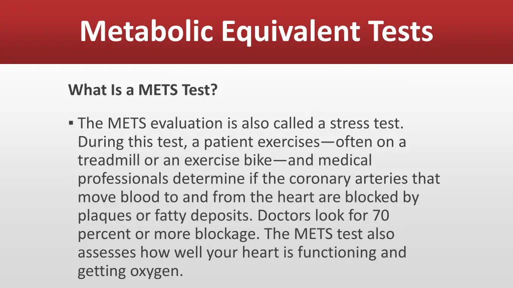 metabolic equivalent tests