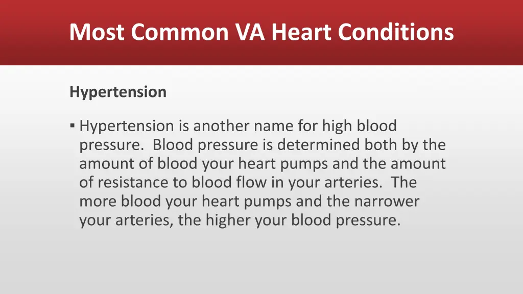 most common va heart conditions 2