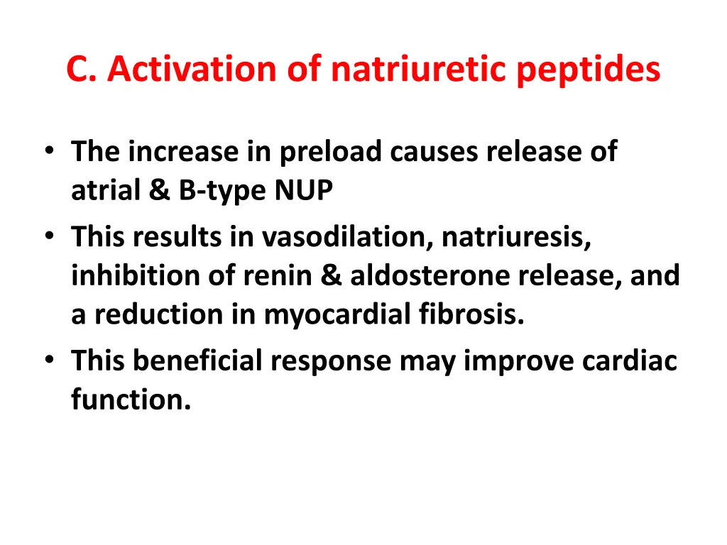 c activation of natriuretic peptides