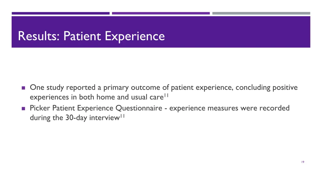 results patient experience