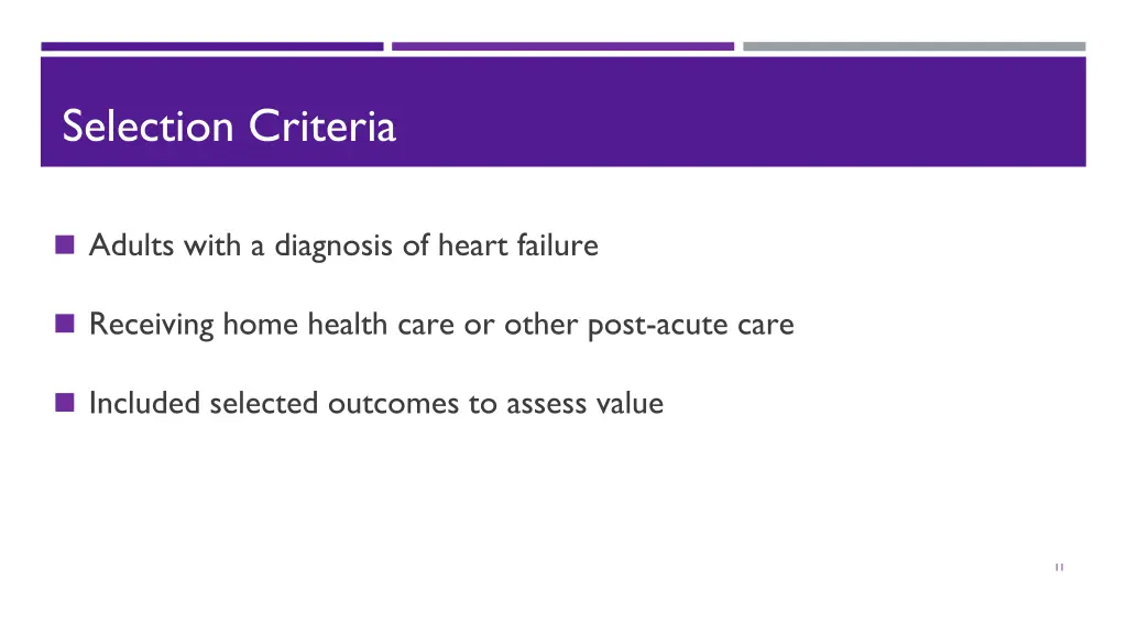 selection criteria