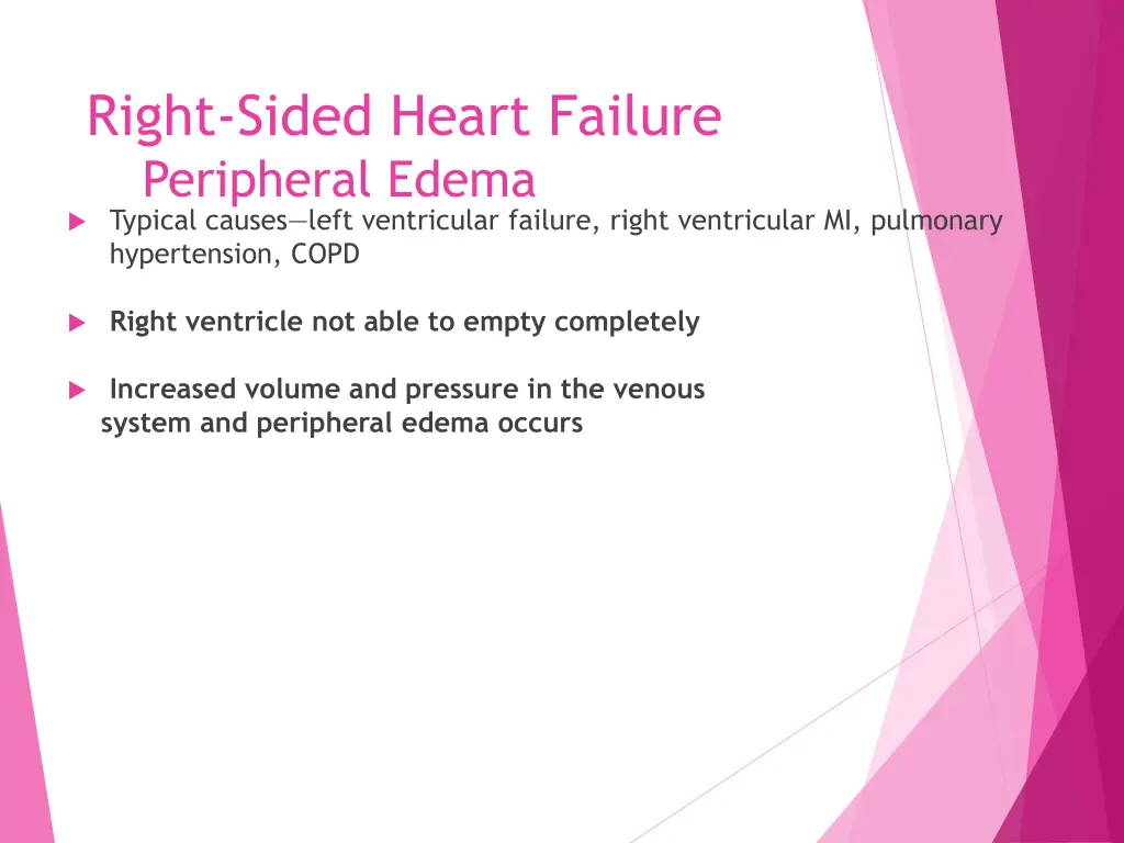 right sided heart failure peripheral edema