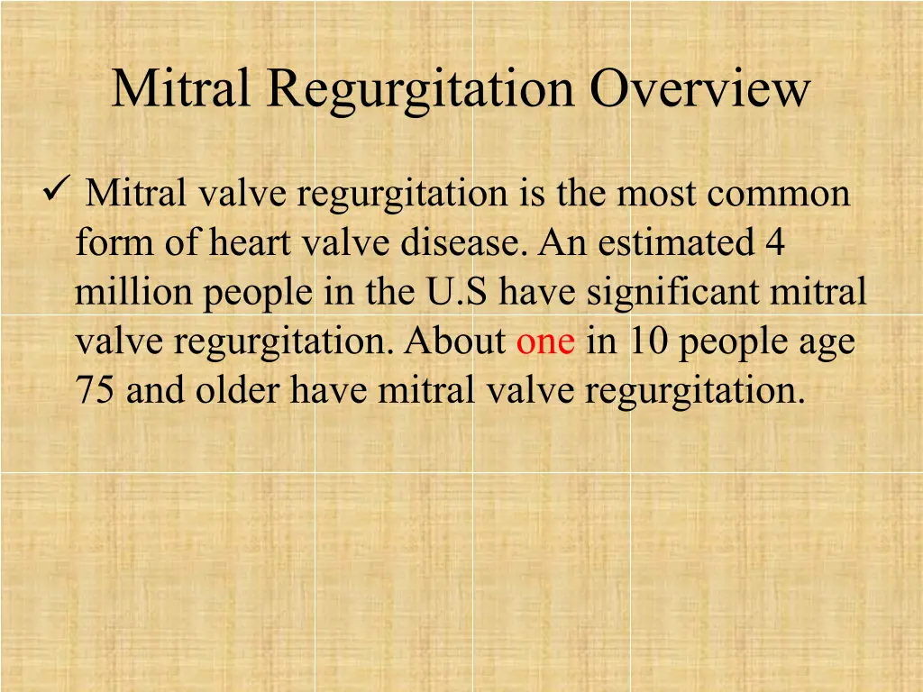 mitral regurgitation overview