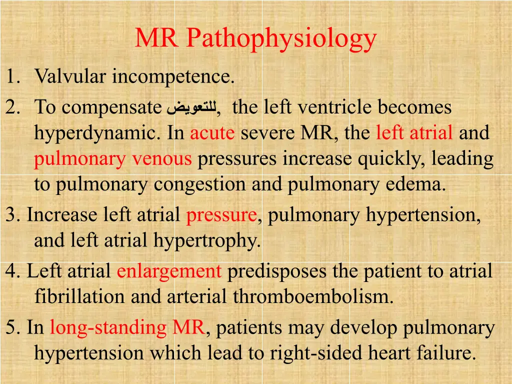 mr pathophysiology