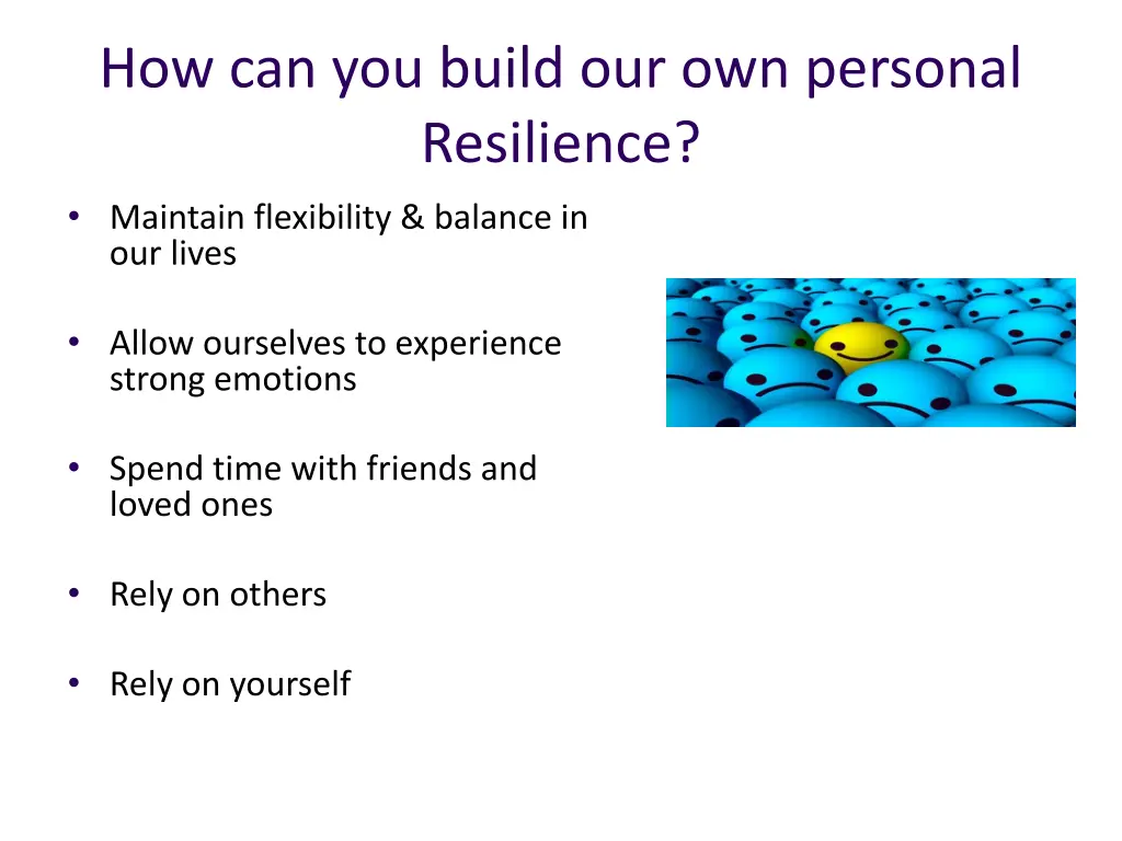 how can you build our own personal resilience