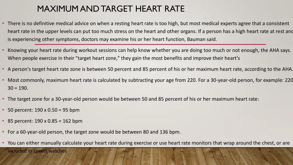 maximum and target heart rate