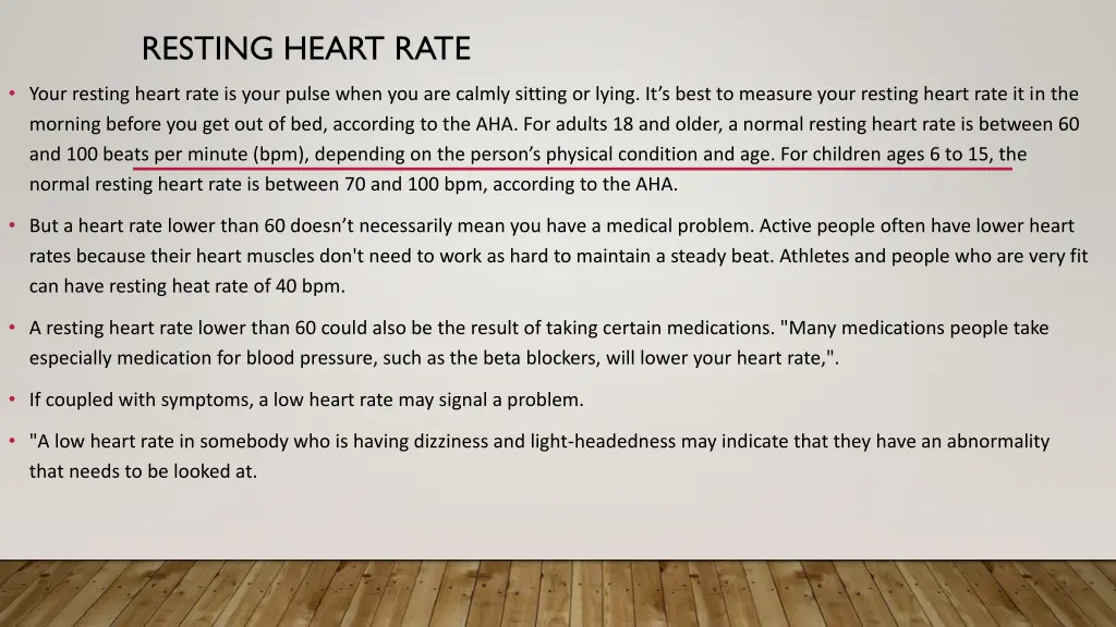 resting heart rate