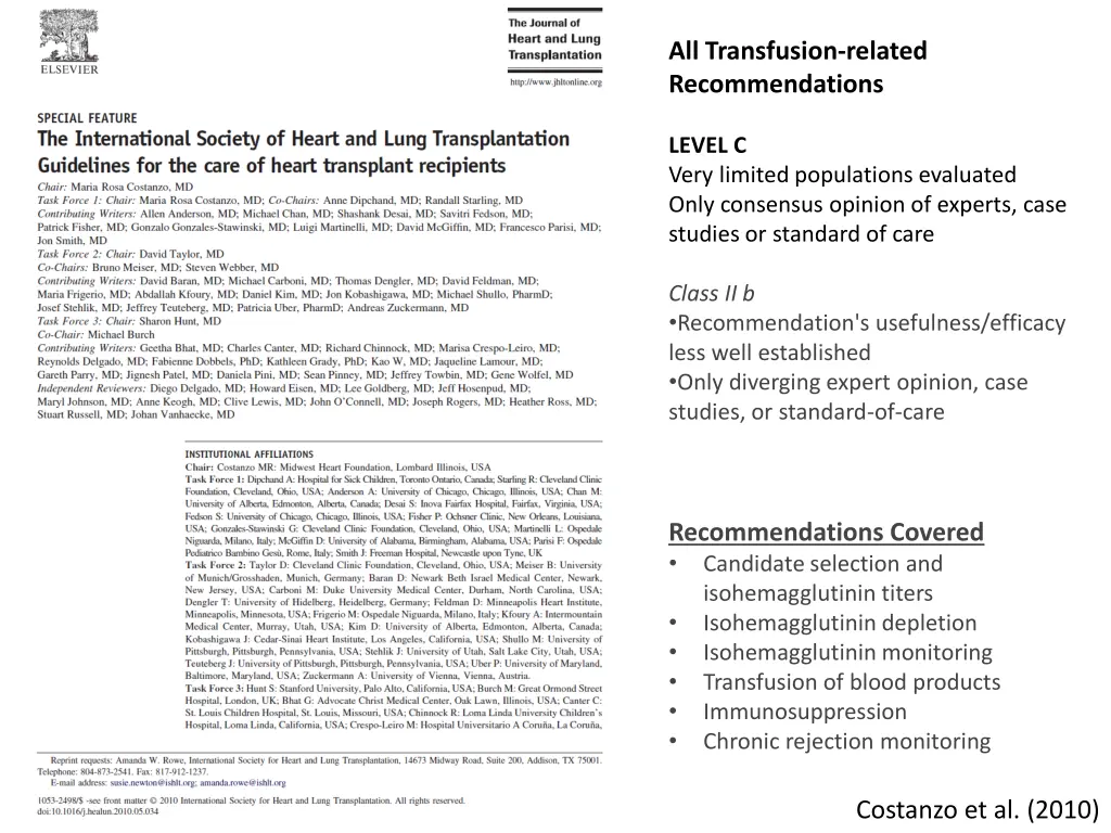 all transfusion related recommendations