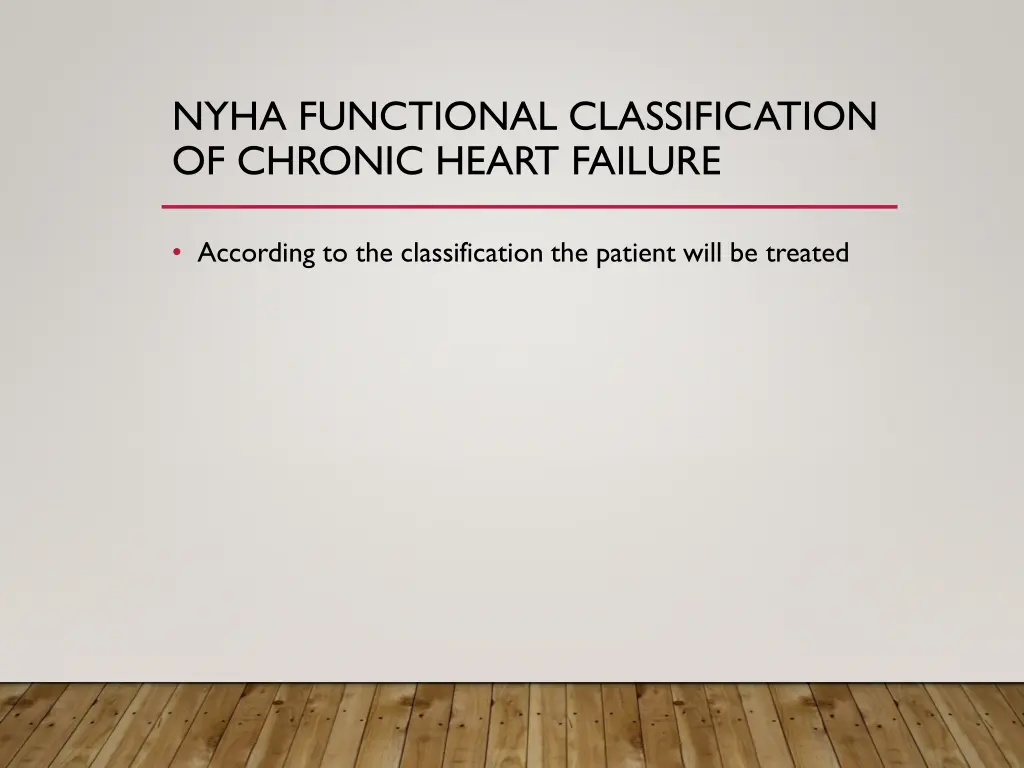 nyha functional classification of chronic heart